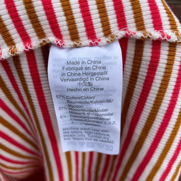 Madewell Swingy Tee Dress Mini Striped Ribbed Knit Scoop Neck Short Sleeve Small - Picture 7 of 8